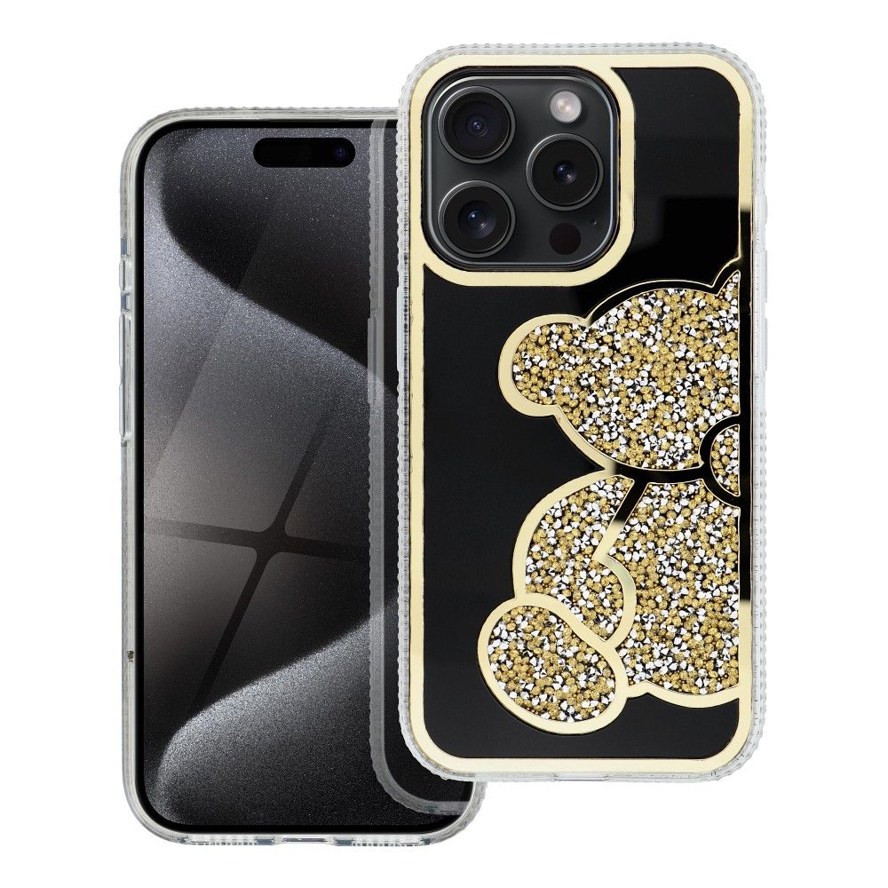 iPhone 14 Pro Max cover guld – Stilfuld beskyttelse til din mobil, iPhone 14 Pro Bamse Cover, Bamse cover til iPhone 15 Pro guld – Stilfuld beskyttelse